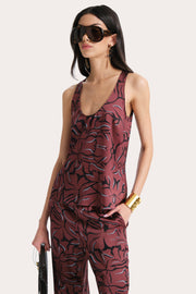 View Naya Silk Charmeuse Coral Print Top image 2