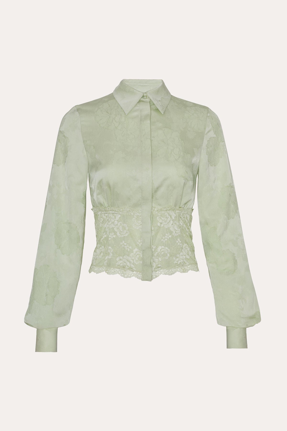 Savannah Satin Jacquard Corset Shirt