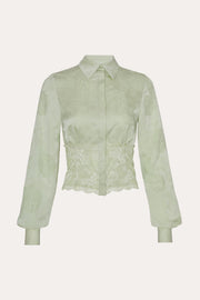View Savannah Satin Jacquard Corset Shirt image 6