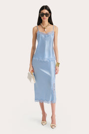 View Brooke Silk Charmeuse Lace Trim Skirt image 1