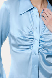 View Anya Silk Charmeuse Ruched Shirt image 2