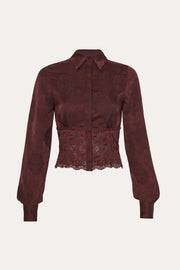View Savannah Satin Jacquard Corset Shirt image 5