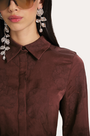 View Savannah Satin Jacquard Corset Shirt image 2