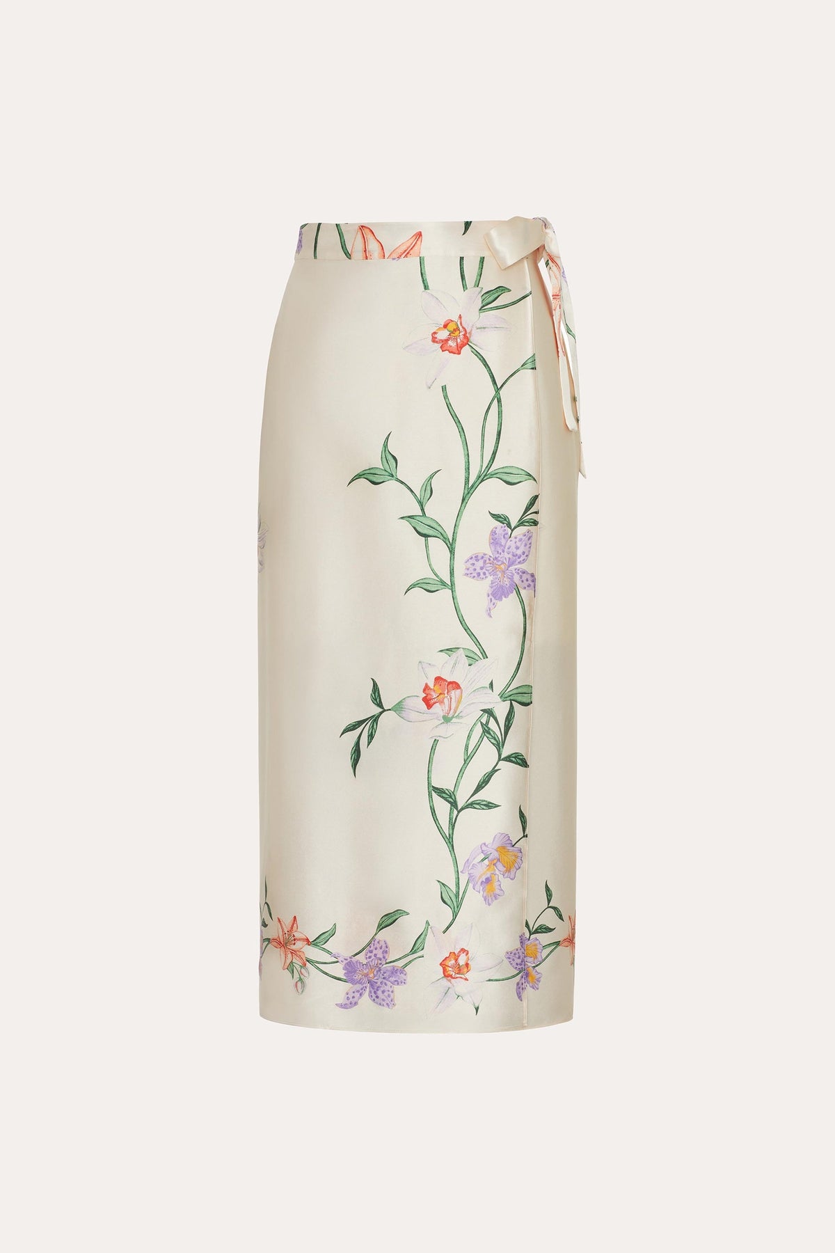 Frances Floral Silk Midi Skirt