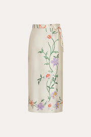 View Frances Floral Silk Midi Skirt image 4