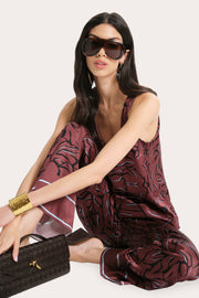 View Naya Silk Charmeuse Coral Print Top image 4